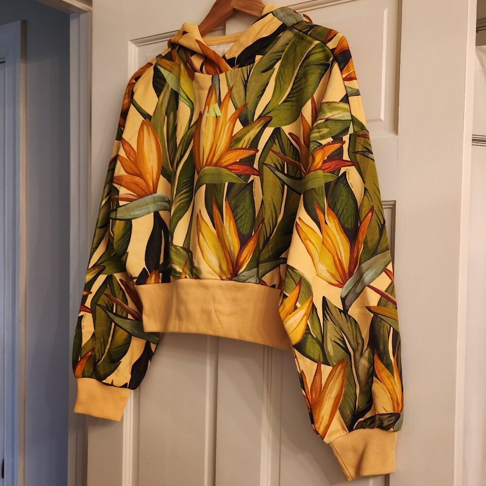 FARM RIO Adidas Collection - birds of paradise semi spark jacket - Size L NWT